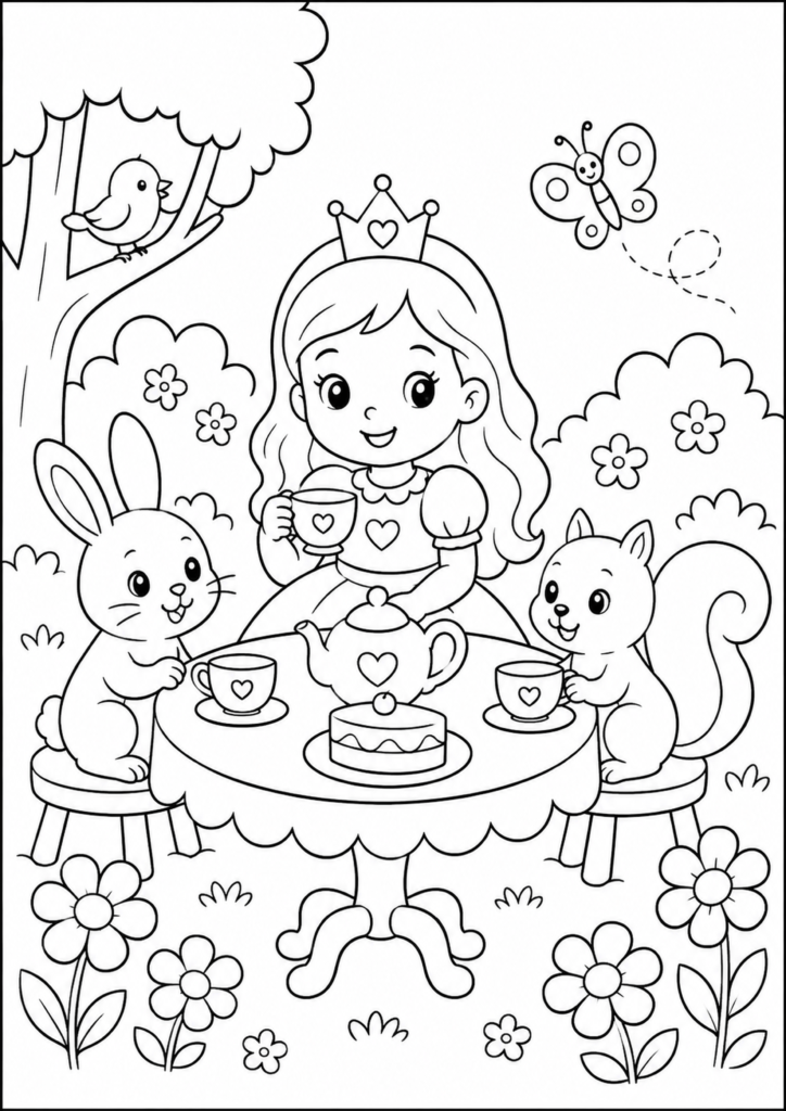 prinsesse til teselskab i haven