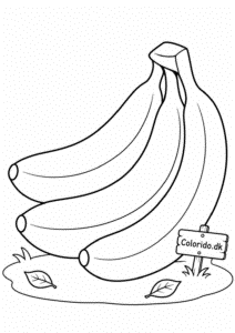 Bananer til farvelægning – enkel tegning til print