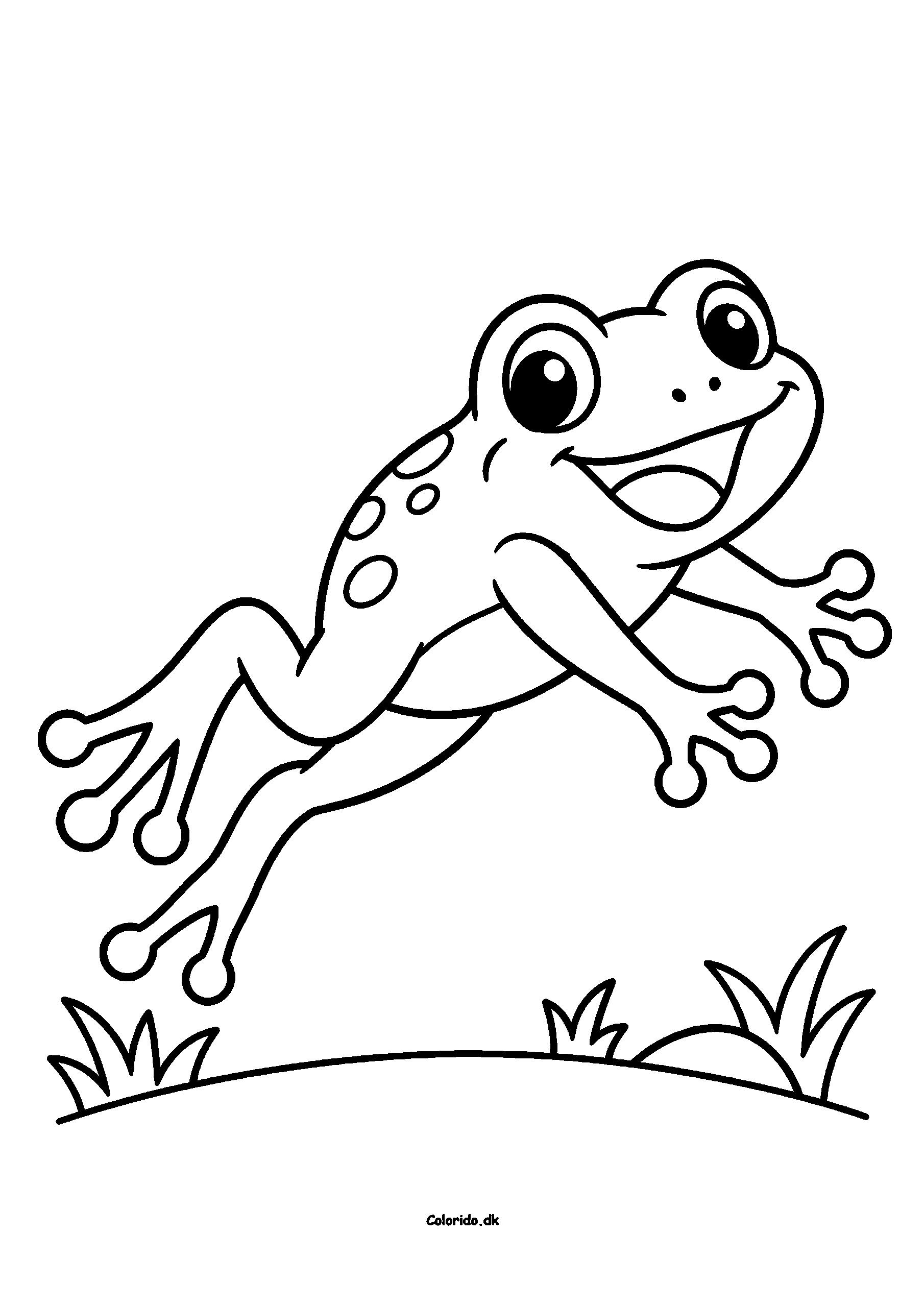 Hoppende frø – gratis tegning til de mindste