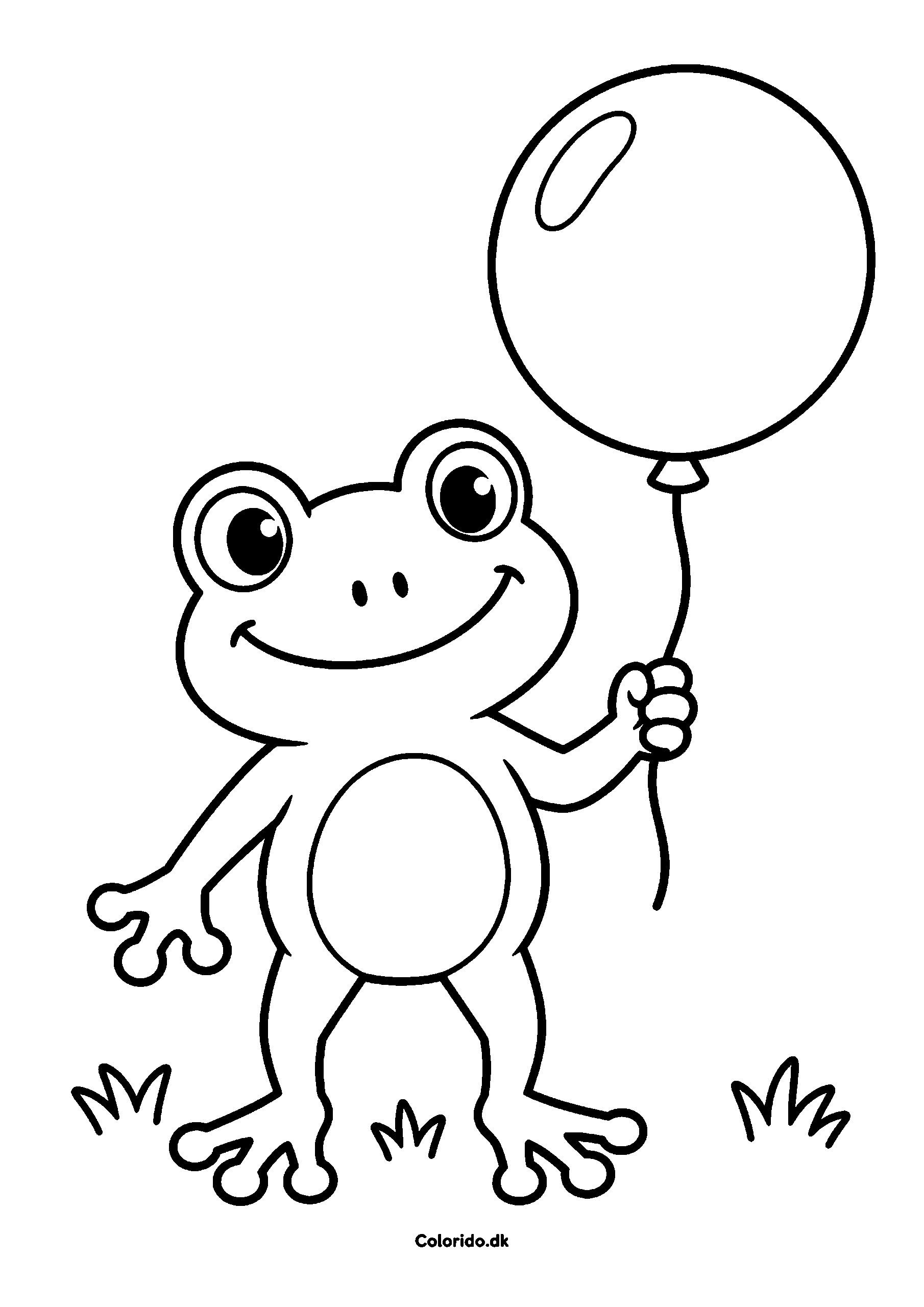 Sød frø med ballon til farvelægning