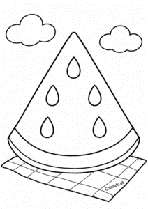 Vandmelon – nem sommermad tegning til print