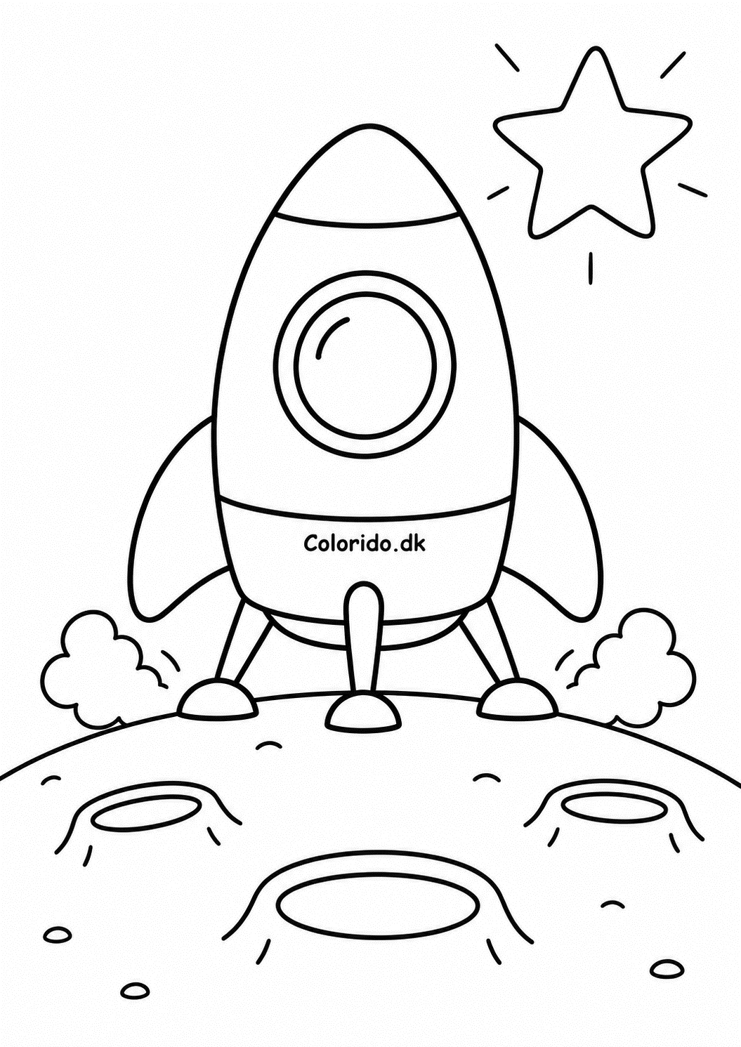 Barn som astronaut ved en raket