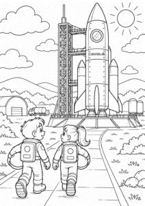 Raketopsendelse med to astronautbørn