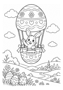 Påskehare i luftballon med æg