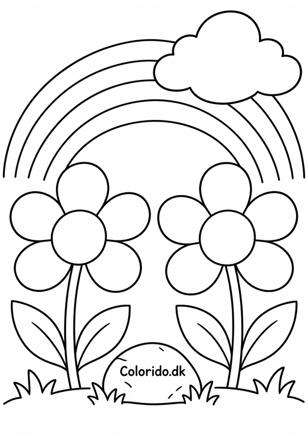 Blomst i gummistøvle – forårstegning til print
