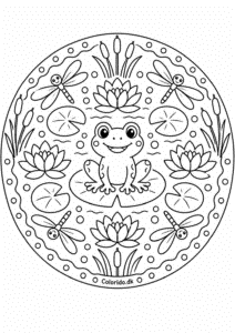 Frø-mandala med åkander og guldsmede
