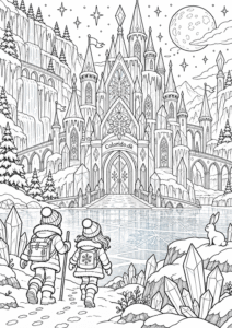 Iskatedral i frostlandskabet – avanceret vintertegning
