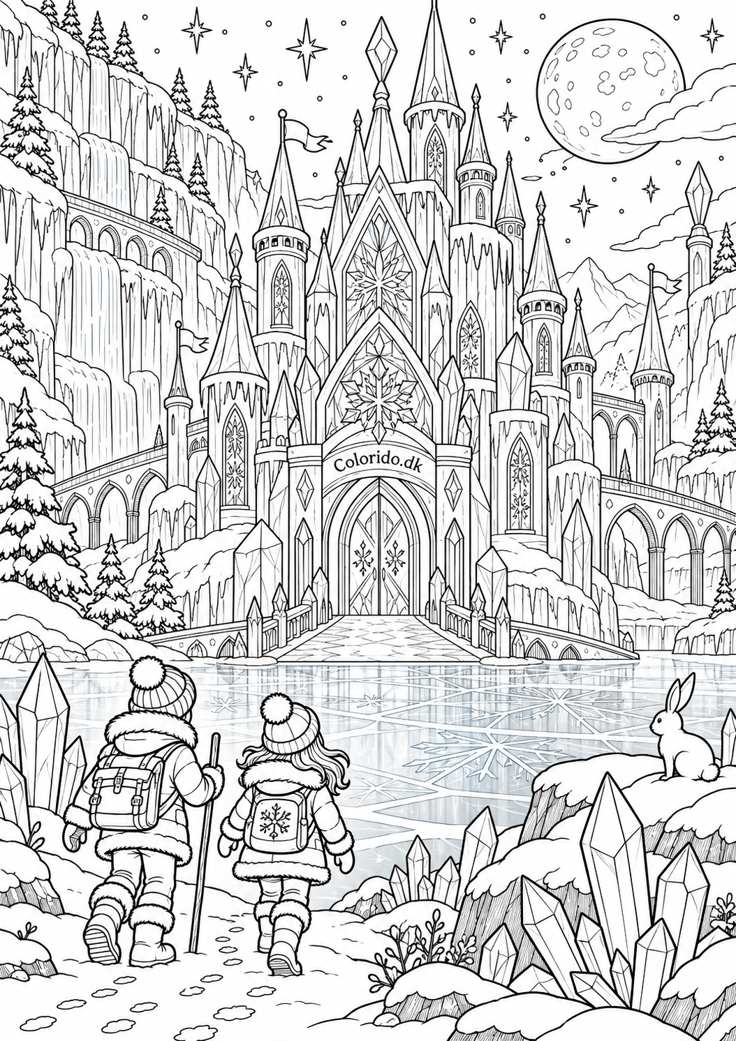 Iskatedral i frostlandskabet – avanceret vintertegning