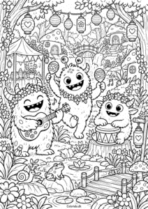 Monsterfestival i en detaljeret eventyrskov