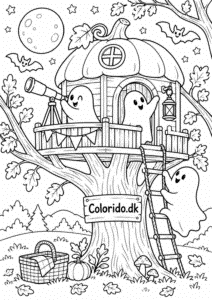 Spøgelser i et græskartræhus – Halloween eventyr til print
