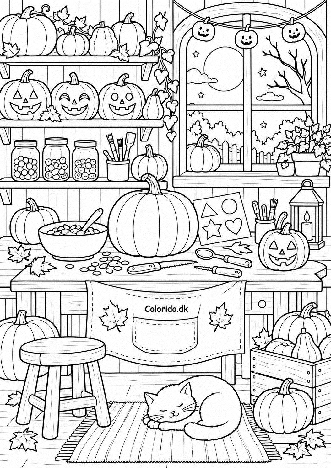 Værksted med Halloween-græskar – svær tegning