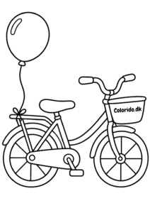 Cykel med ballon – gratis tegning