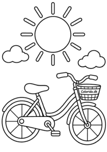 Cykel under en stor sol til farvelægning