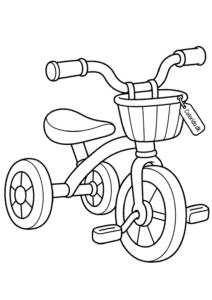 Trehjulet cykel – nem tegning til farvelægning