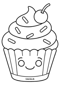 Smilende cupcake – kagetegning til børn