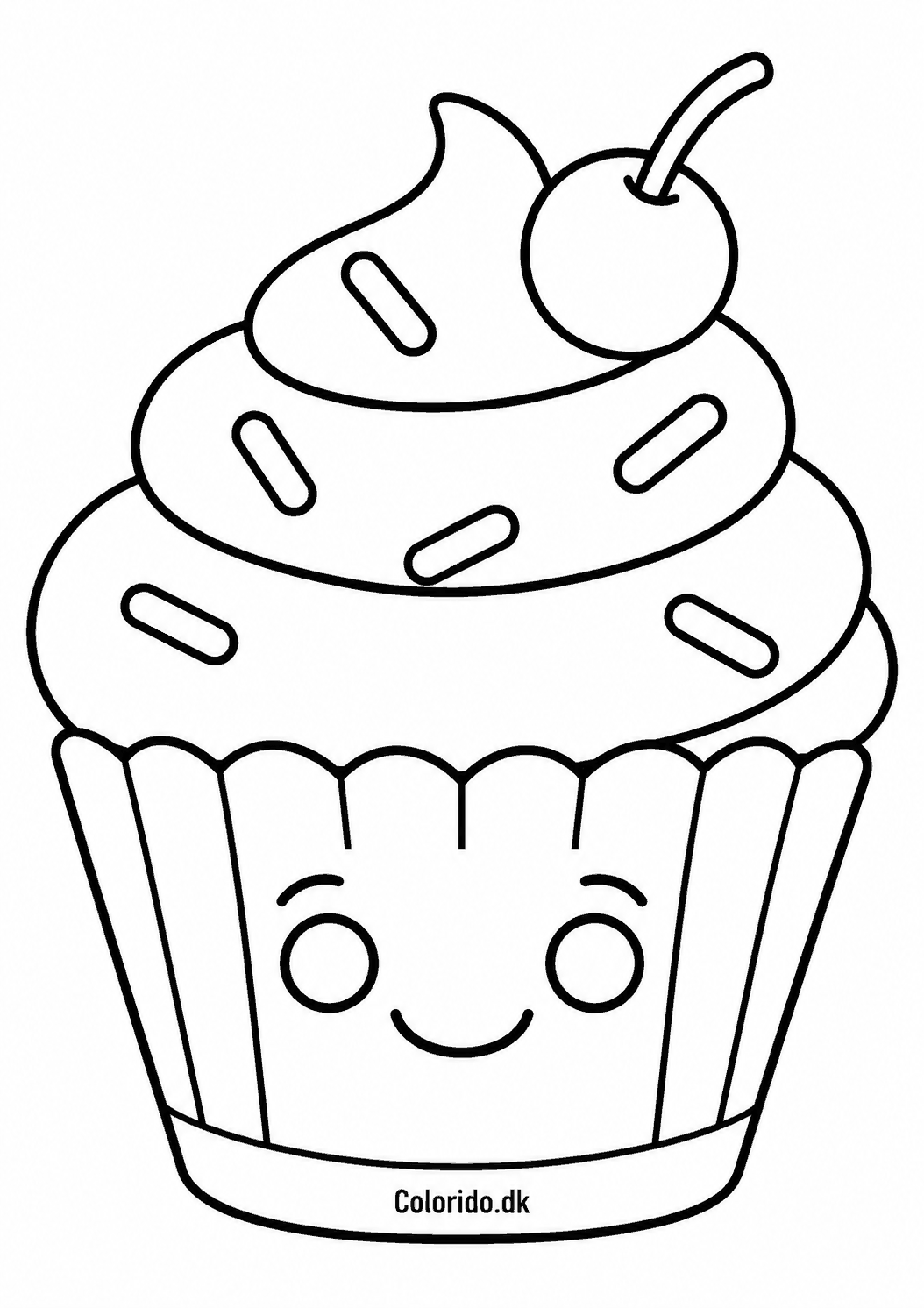 Smilende cupcake – kagetegning til børn