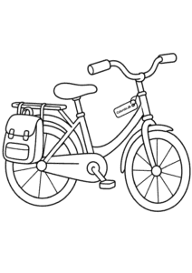 Cykel med lille rygsæk – tegning til print