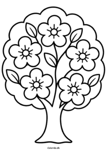 Blomstrende træ – let forårstegning til børn
