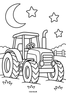Traktor under stjernerne – enkel maletegning