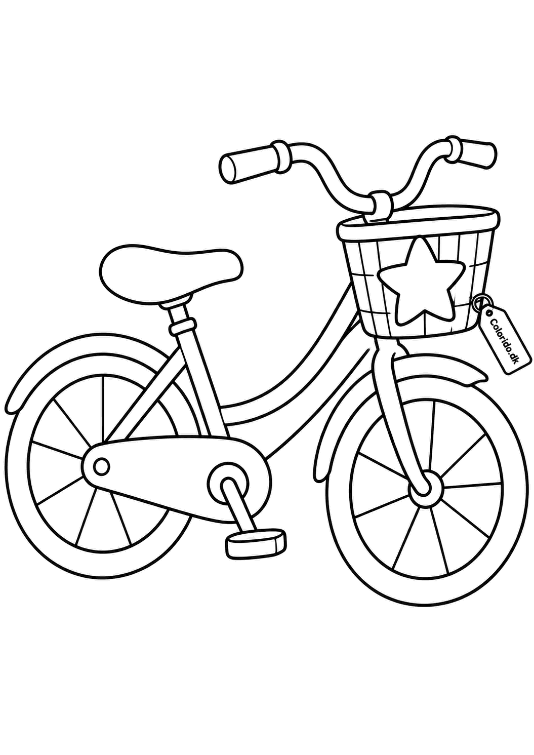 Cykel med stjerne på kurven til farvelægning