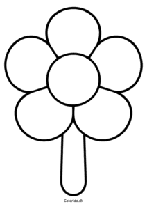 Ispind med blomst – gratis tegning for 3-årige