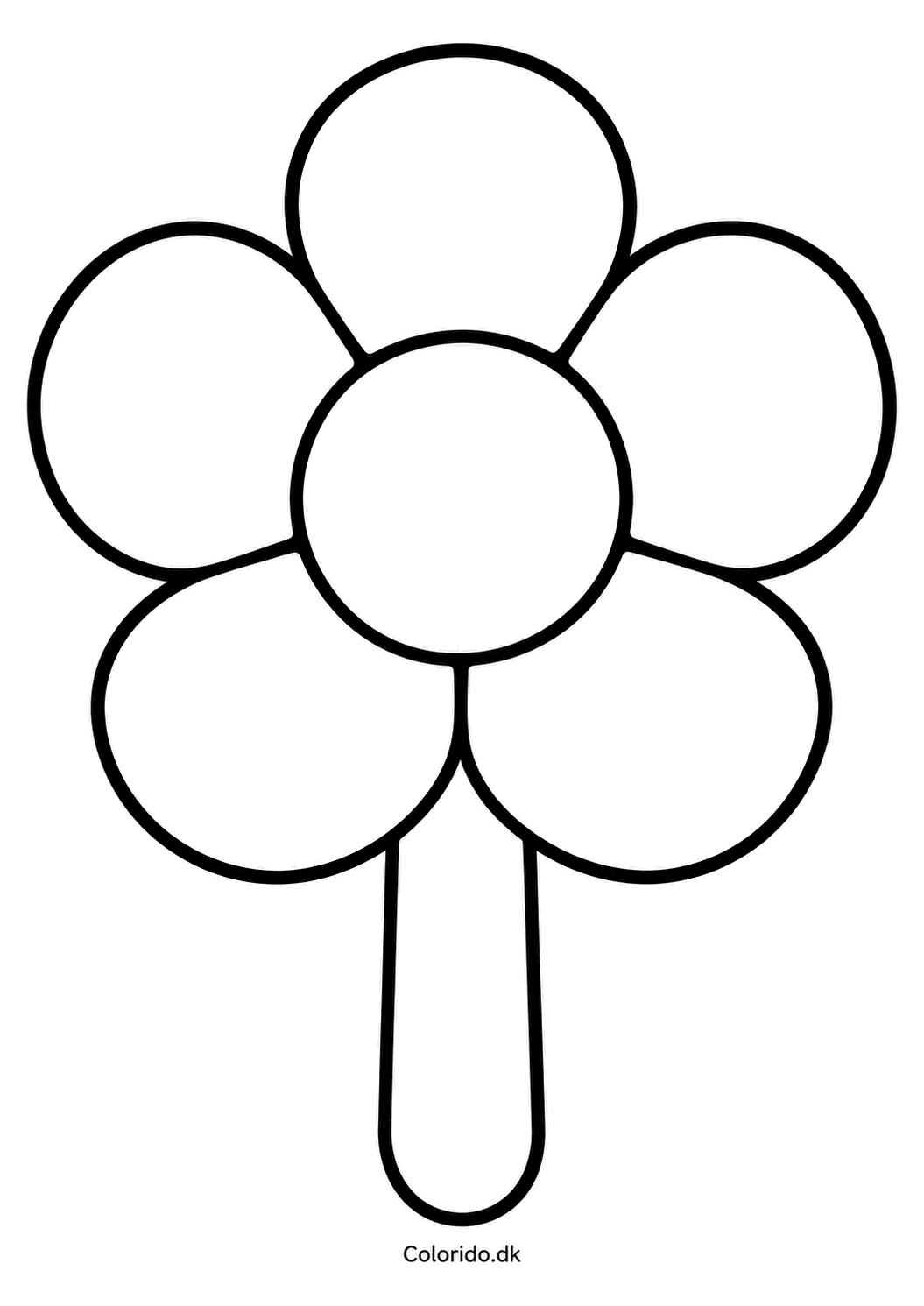 Ispind med blomst – gratis tegning for 3-årige