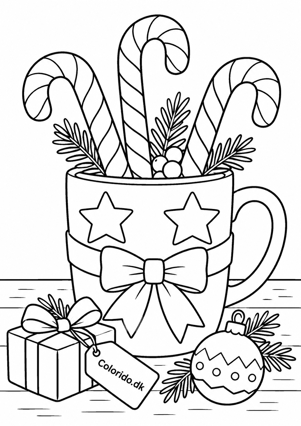 Julestokke i krus – gratis julepynttegning