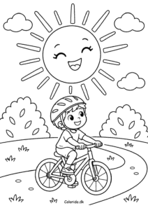Sol over cykelturen – tegning til 5-årige