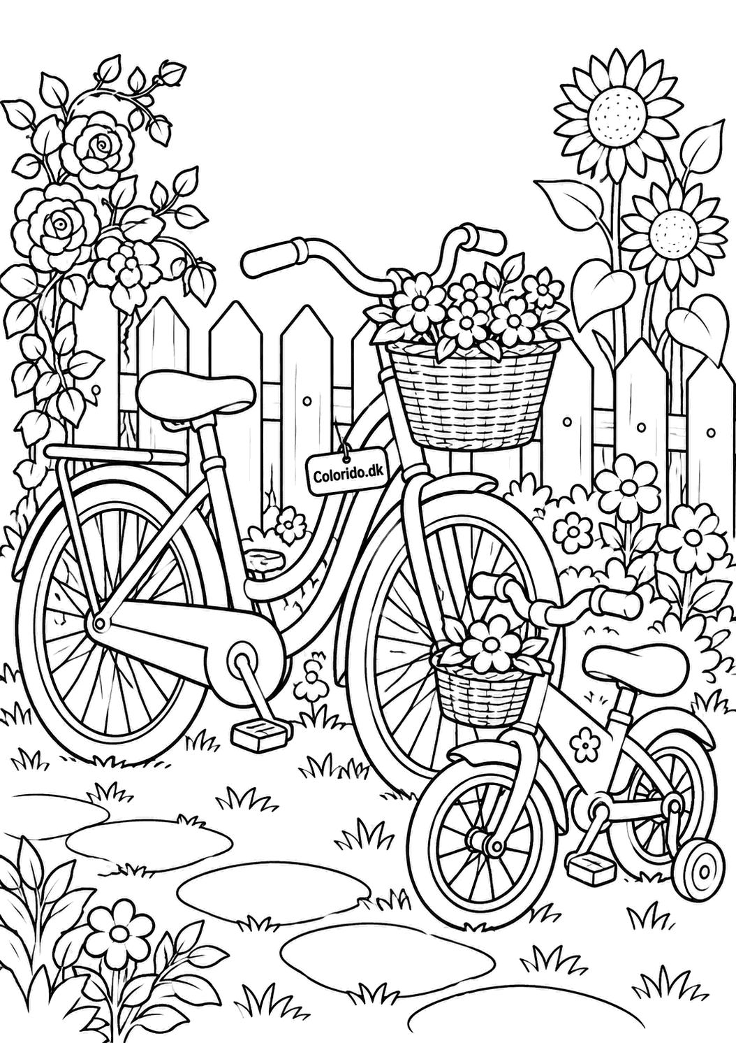 To cykler i haven til farvelægning