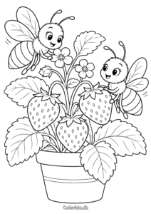 Bi ved jordbærplanten – farvelæg en sommerhave